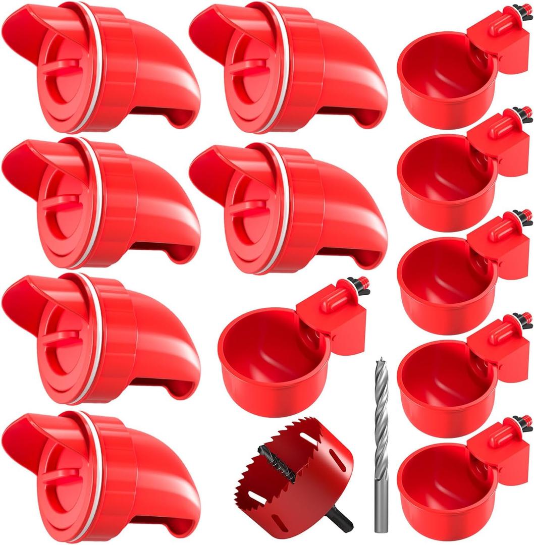 Chicken Feeder No Waste Automatic Poultry Feeder DIY Chicken Feeders and Waterer Set 6 Chicken Feeders Ports Auto Chicken Feeder Kit