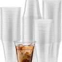 Crystal Clear PET Cups for Iced Coffee,Milkshake, Cold Drinks, Slush, Smoothy's, Slurpee, Ice cream, Dessert, Party's, Plastic Disposable Cups (50, 12 oz)