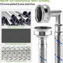 4ft Stainless Steel Washing Machine Hose with 90 Degree Elbows 2 Packs Braided Premium Washer Hoses Supply Lines-Washer Hoses 4ft Hot and Cold Striped Water Connection-by MIFLUS