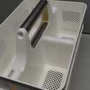 2Pack Shower Caddy Dorm: Portable Bathroom Caddy Organizer with Handle and Holes, Plastic Cleaning Caddy, Hard Shower Basket Storage Tote for Toiletry, College Dorm Room Essentials White/Silver