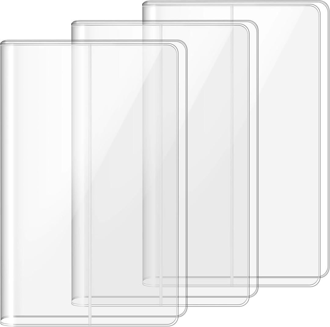 3 Pack A5 Clear Cover Transparent A5 Size 13 x 8.74 Inches Jelly Notebook Cover, Fits for Journal Weeks Planners and Books Measuring About 8.3 x 5.8 Inches