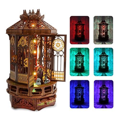 Roine Lxux 3D Wooden Puzzle of Creative Gift, for Family and Friends, 3D Wooden Puzzles Light Enhance the Lighting Atmosphere of Holiday Gatherings,Decorate Daily Life