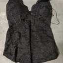 Mini Lace Corset Dress W/Scallop Bodice & Spaghetti Straps (9, Black)