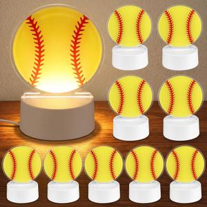 VIHOSE 10 Pcs Softball Senior Night Gifts Softball Gifts Bulk LED Night Lamp for Girls Acrylic Light LED Lamp for Sports Team Club Lovers Goodie Favors
