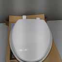 Mayfair Cassel Slow Close Toilet Seat, Easy Clean, Non Slip Premium Wood Seat, Easy Install, Made in USA, Elongated, White