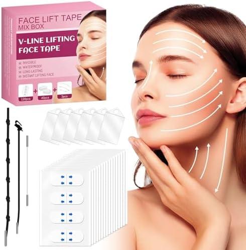 ANTIVP Neck Lift Tape Face Neck Lifting Tape Face Tape Lifting Invisible With String V-Shaped Instantly for Dounle Chin Forehead Skin Firming Mix Box (160PCS)