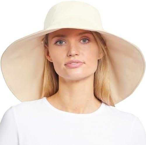 Solbari Ultra Wide Brim Sun Hat UPF50+ Packable UV Sun Protection Hats with Full Coverage Brim M