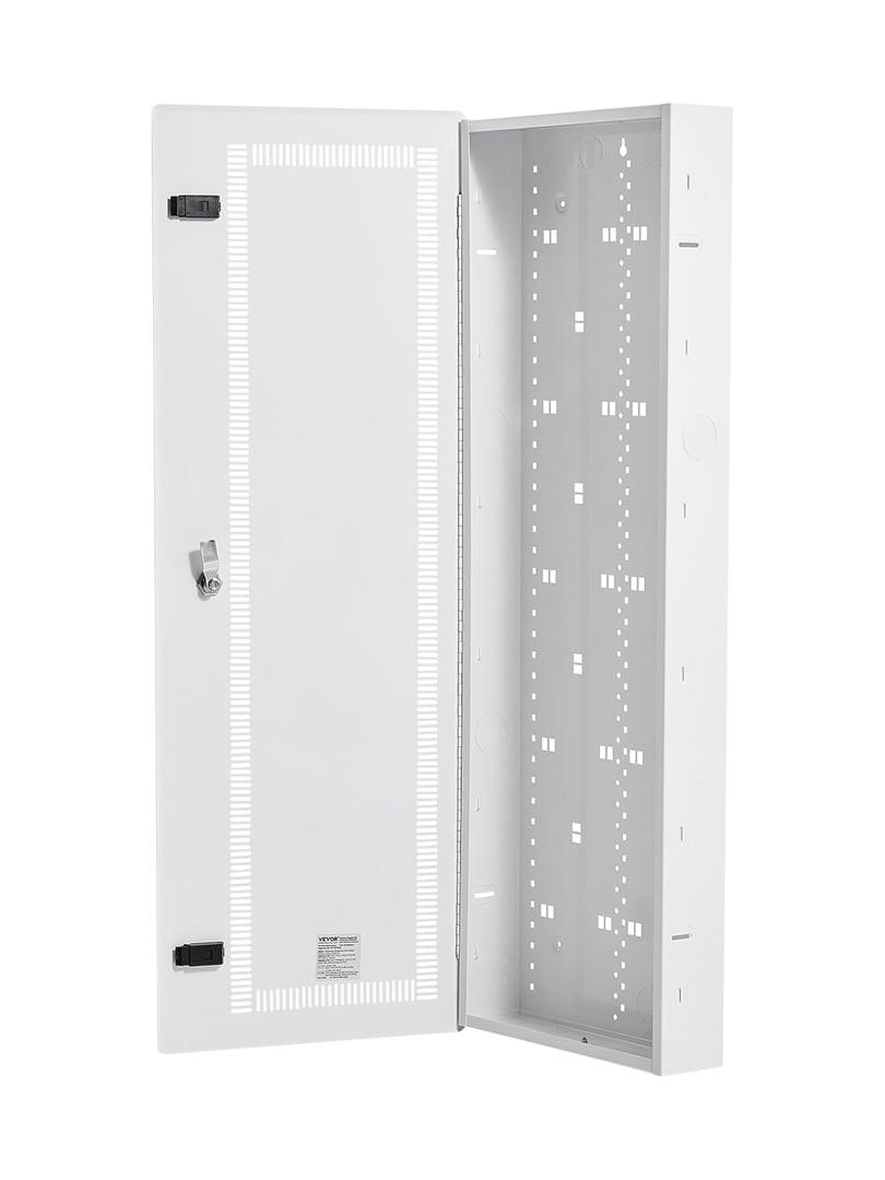 VEVOR Media Enclosure, 42-Inch, Structured Media Center with Vented Hinged Door, Cable Management Box, Structured Wiring Multi-Media Cabinet, Recessed Electrical Media Box, for Network Distribution