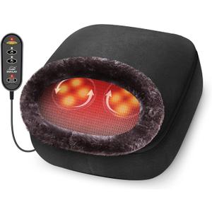 Snailax 2-in-1 Shiatsu Foot and Back Massager with Heat - Kneading Foot Warmer, Electric Feet Massage, Massagers for Back,Leg,Gifts for Women,Men (Black)