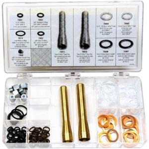 Edelmann 70013 Power Steering O-Ring, Teflon Seal, and Copper Washer Assortment with Tools