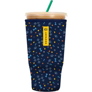 Sok It JavaSok Iced Coffee & Cold Soda Insulated Neoprene Cup Sleeve (Paws and Bones, XXLarge: 44-48oz)