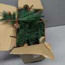 Set of 9 Christmas Mason Jar Table Centerpiece Decor 13 oz Glass Christmas Mason Jar Artificial Pine Cone Berry Faux Plants with Sticker for DIY Dining Kitchen Tiered Tray Decoration