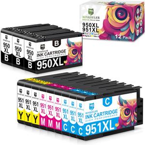 Paquete combinado de 3 cartuchos de tinta 950XL y 951XL compatibles con impresoras HP 950XL 951XL 950 951 para HP Officejet Pro 8600 8610 8620 8625 8100 (3BK/3C/3M/3Y)