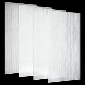 Pushglossy 4 Pack 22.5" x 46.5" x 0.2" Fluorescent Light Covers Classroom Office Diffuser Panels Cuttable for 2x4ft Drop Ceiling Light Polycarbonate Replacement Cover for Hospitals Home (Clear)