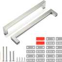 Cabinet Pulls Brushed Nickel Cabinet Handles 10 Pack 7-1/2 Inch Drawer Pulls and 10 Pack Cabinet Magnetic Catch, Stainless Steel Kitchen Door Cupboard Cabinet Handles, 192mm Hole Centers (7-1/2 inch Hole Centers(192mm))