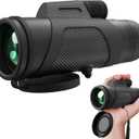 12x42 Monocular Telescope for Adults - High Powered Compact Lightweight Monoculars for Bird Watching, Hiking, Travel, Concerts (Black)