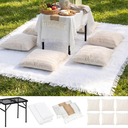 Novabright 10 Pcs Boho Picnic Set with Table Blanket Runner,Pillow Covers