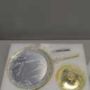 9" Lighted Makeup Mirror with 1X 10x Magnification, 5000mAh Rechargeable Magnifying Vanity mirror with lights, 3 Lighting Color, Dimmable and Height Adjustable Cordless Cosmetic Mirror (10X Gold)