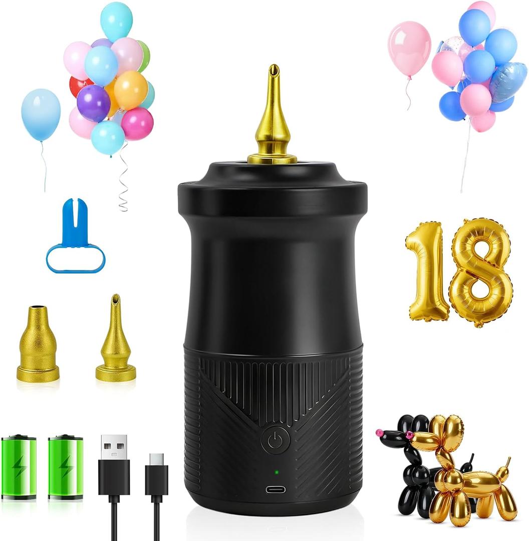 IDAODAN Electric Balloon Pump, Portable Electric Balloon Blower Machine Inflator Air Pump for Party Decorations