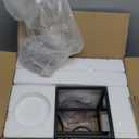 Outdoor Pendant Light, 16" 1-Light Large Hanging Porch Light Fixtures, Modern Black Outside Chandelier Lantern Lighting with Bubble Glass for Porch Gazebo Entryway, 2375/1HL