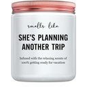 Best Travel Gifts for Women, Funny Gift for People Who Like Travel Hiking - Unique International Traveler Planner Vacation Retirement Present Candle