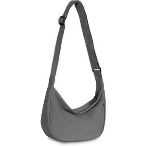 Crossbody Crescent Bag for Women Men Trendy, Crescent Sling Bag with Adjustable Strap, 2 Zippers Lightweight