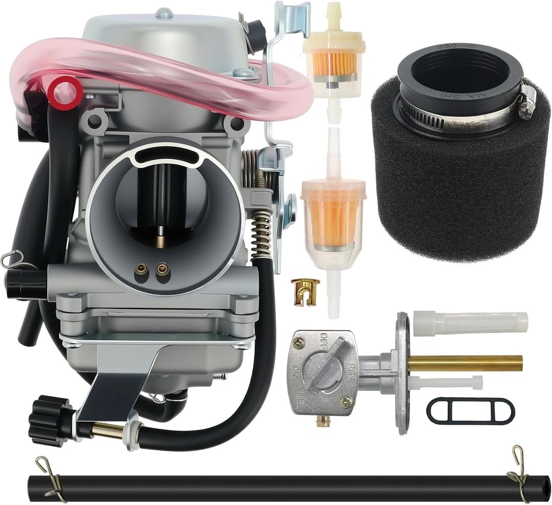 KLF300 Carburetor Fit for Kawasaki Bayou 300 KLF300 KLF300A 1986-1987,KLF300B 1988-2005, KLF300C 1989-2005 ATV Carb Air Filter Fuel Petcock Valve