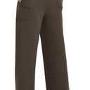 COPYLEAF Wide Leg Pants Woman High Waist Yoga Pants with Pockets Loose Stretch Dress Work Sweatpants Casual Lounge (Medium, Brown)