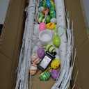 Aurelema 4 ft Easter White Birch Tree with 48 LED Lights, USB Powered Timer, 24 Hanging Easter Egg Ornaments, Tabletop Artificial Tree for Indoor Outdoor Spring Home Decor(Cute)