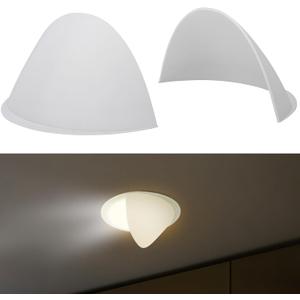 4-Pack Stick-On Half Shades for Recessed Ceiling Lights  Glare Blocker & Light Diffuser Covers, Easy Installation, White
