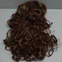 FantaLook 80s Long Curly Vintage Cosplay Wig with Bang for Women 60 70s Queen Costume for Halloween Party (Brown)