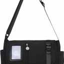 black ita messenger bag for women, large capacity cute pin display crossbody bags, kawaii japanese anime ladies purse with water bottle holder, y2k korean college aesthetic carteras para mujer