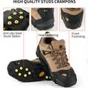 XYZLH Ice Cleats, Ice Grips Traction Cleats Grippers Non-Slip Over Shoe/Boot Rubber Spikes Crampons with 10 Steel Studs Crampons + 10 Extra Replacement Studs (Black, Small)
