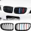 E90 Grille - Front Kidney Color Grill Compatible with 2009-2011 BMW 3 series E90 323i 328i 328xi 335d 335i 335xi Sedan LCIE91 328i 328xi Touring LCI,Double Slats 2Pcs