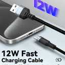 USB C Cable 25ft Fast Charging 12W, Extra Long USB A 2.0 to USB-C Charge Cord 25 Foot 480Mbps Data Transfer Type C Black Braided for iPhone 17/16/15, Galaxy S25/24/23, Pixel XL/2/3/4XL, LG V30, Nokia