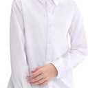 SOLOCOTE Girls White Dress Shirt Long Sleeve School Uniform Blouse Formal Button Down Top for Big Kids (10 Years)