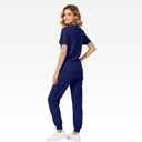 Scrubs for Women Set - V-Neck Scrub Top & Jogger Pants with 9 Pockets, Stretch Comfortable Medical Uniform (Blue, S)