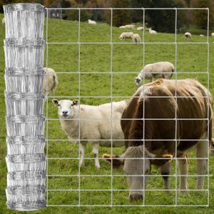 Farm Fence 4FT x 164FT, Livestock Fence, Goat Fence, Galvanized Cattle Fence, Heavy Zinc Coating Wire Fencing, Hog Wire Fencing Perfect for Pest Control, Livestock & Animals Protection