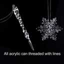 FEPITO 40 PCS Acrylic Christmas Decoration Set - Snowflake, Icicles with Crystal Line Ornaments for Christmas Tree Hanging Decorations