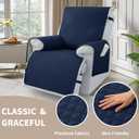 100% Waterproof Recliner Chair Covers 23.6", Non-Slip Recliner Cover for Chair with Pocket Washable Recliner Covers that Stay in Place with Elastic Straps for Dogs Cats Kids Pets-Navy Blue