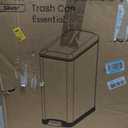 Home Zone Living 13 Gallon Slim Kitchen Trash Can with Dual Compartments for Trash and Recycling, Soft Close Lid, Step Pedal, Stainless Steel, Silver