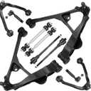 Front Control Arms w/Ball Joint for 99-06 Chevy Silverado/GMC Sierra 1500 4WD AWD (Front Torsion Bar Suspension), 02-06 Cadillac Escalade/EXT, 00-06 Suburban 1500 Tahoe Yukon, End Link Suspension Kit