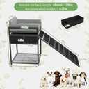 kepptory Dog Window Perch with Stairs and Storage, Bunk Dog Bed with Folding Pet Ramp for Dogs Cats, Pet Sofa Chair with Pet Stairs Ramp for Office