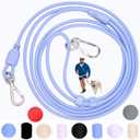 Hands Free Dog Leash Crossbody & Waist Leash for Dog Walking, 9-in-1 Waterproof Adjustable Puppy Collar and Pet Set No Pull Dog Harness for Small 6-20lb, Blue