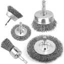 Wire Brush for Drill, Wire Wheel Brush Cup Set, Drill Wire Brush for Drill 1/4 Inch Arbor for Cleaning Rust, Stripping and Drill AttachmentHexagonal