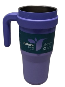 Reduce 24 oz Stainless Steel Tumbler with Handle - Dual-Wall Vacuum Insulated Travel Mug, Sweat-Proof Lid & Reusable Straw - Keeps Drinks Cold for 24 Hrs, Fits Cupholders, Dishwasher Safe-Purple Punch
