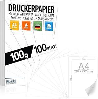100 Sheets A4-100g Thick Pure White Thick Paper for Copier, Laser and Inkjet Printers - Plain Paper for Applications, Office and Office Presentations