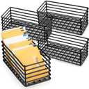Oudain 4 Pcs Sugar Packet Basket Sugar Packet Rack Small Caddy Iron Organizer for Coffee Bar Tea Storage, 4.5" x 2.25" x 1.75" (Black)