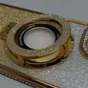 Bling Glitter Phone Case Compatible with iPhone 13 Pro Max, Kickstand Camera Lens Protector Soft Cover Sparkling Rhinestone Case (Gold)