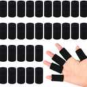 Skylety 30 Pieces Finger Sleeves with 1 Storage Bag, Thumb Splint Brace Support Protector Breathable Elastic Finger Tape for Pain Relief Arthritis Trigger Sports Basketball Baseball(Black)